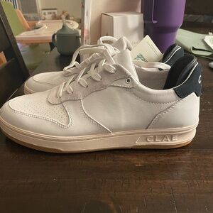 Clae Malone White and Navy Sneakers NWT
